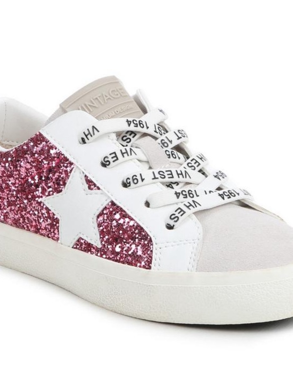 Girls Vintage Havana Gita Sneakers Pink Glitter / Gray / Star - Sz 2 1/2 - Picture 10 of 12